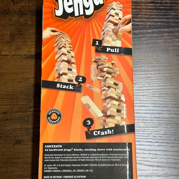 Jenga Hasbro Classic Game - A2120 Hasbro Games Family Game Bar Stack Fun Board - Picture 4 of 6